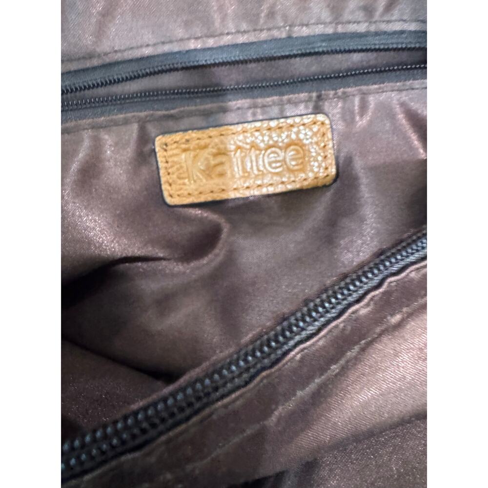Vintage Y2K Kattee Leather Tote Bag Saddle Brown Shoulder Distressed Boho Luxury - Picture 5 of 16